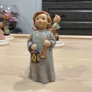 Goebel Ceramic Figurine with Blue Accents